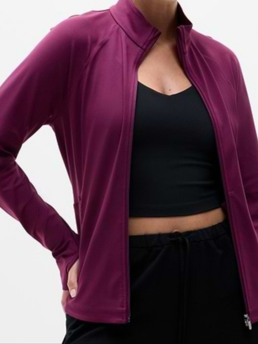 Athleta Salutation Jacket - Deep Burgundy